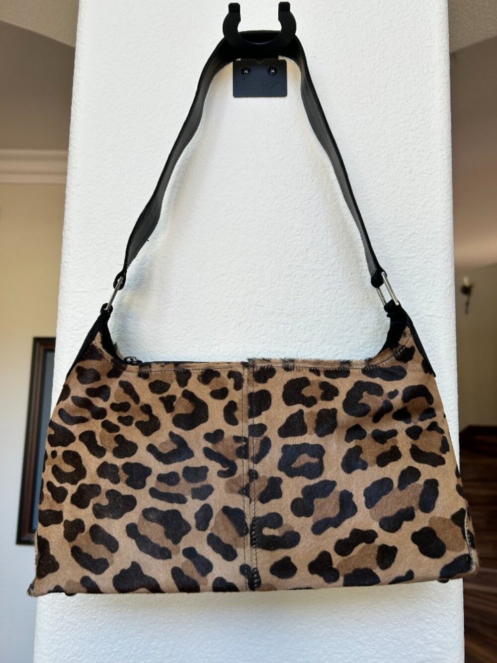 Stuart Weitzman pony haired leopard print shoulder bag